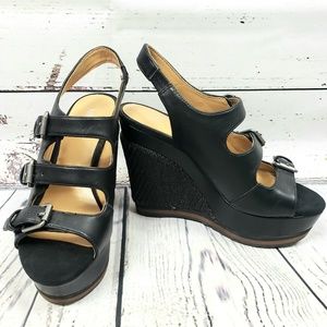 Nine West Never Worn Buckle Wedge Heels
